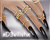 ✘Black Nails+Rings