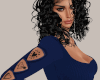 Hearts Tattoo Top Blue