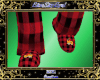 Slippers Red Plaid Dog F