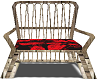 rattan chair red roses