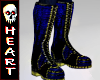 Leather Boots Blue Gold