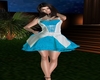 pool blue / white dress