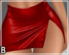 Red Leather Slit Skirt