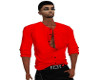TEF RED TUCKED TEE