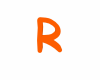 Orange Letter R