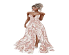 Pink and White Lace Gown