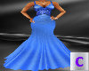 Blue Silk  Ball Gown 