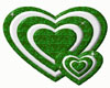 T76~Green Glitter Hearts