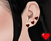 Hearts Earrings - Red