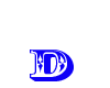 Animated blue D letter
