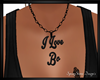 I Love Bo Necklace Blk