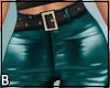 Leather Teal Pants