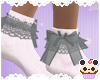 +Cream Ruffle Bow Socks