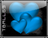 3 Blue Heart Stickers