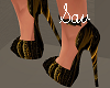 Blk/Gold Stripe Heels