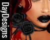 Black Rose Ribbon Choker