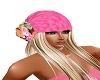 Pink Hat with Blonde Hai