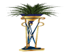 Blue gold plant stand