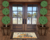 welcome mat with trees