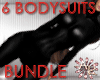 6 Black Bodysuits Bundle