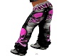 pink skull jeans