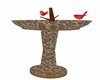 BIRDBATH WITH CARDINALS