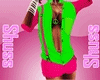 sexy outfit green & pink