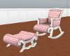 Pink check rocking chair