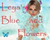 Leya's blue flowers add