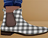 Gray Ankle Boot Plaid M