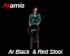 Ar Black & Red Stool
