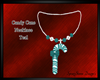 Candy Cane Necklace Teal