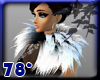 fur shoulder white black