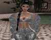 diamond fur boa-silvery