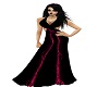 pink and Black ball gown
