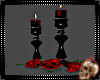 Candle + Red Roses