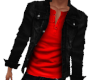 Black Jean Jacket (Red)