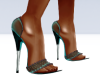 Teal sequin heels