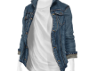 white T + jean jacket