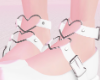 Dolls White Heart Shoes