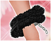 Black fluffy cuffs L