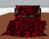 black and red satin bed