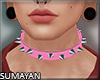 Pink Spiked Choker