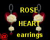 !@ Rose heart earrings