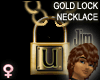 Gold Lock Necklace U (F)