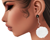 Fur White Earrings