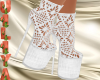 White lace heels