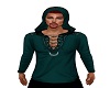 Teal Hoodie up Male