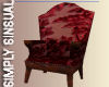 Burgundy Flocked Chair