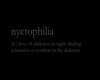 nyctophilia f